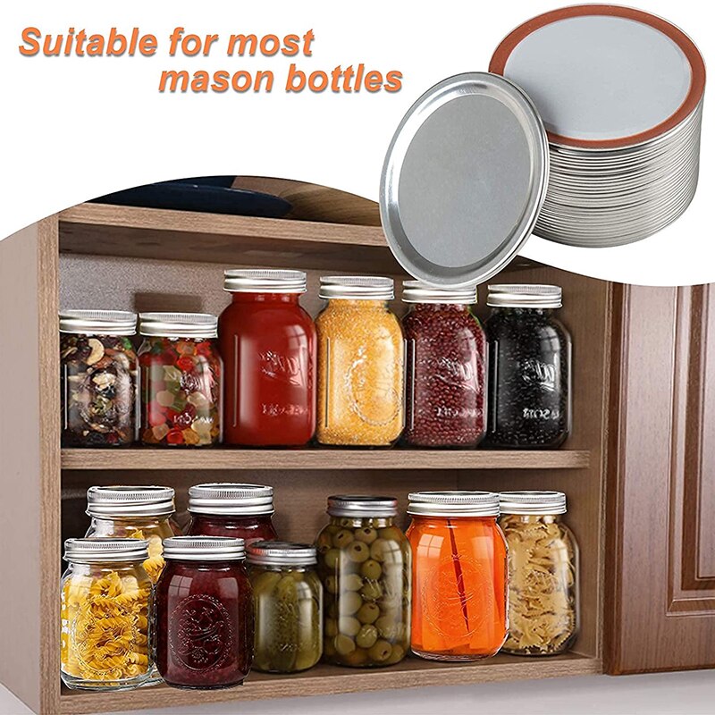 80/100 Pcs Regelmatige Mond Inblikken Deksels 70/86Mm Mason Jar Inblikken Deksels Herbruikbare Split-Type Deksels Lek proof Accessoire