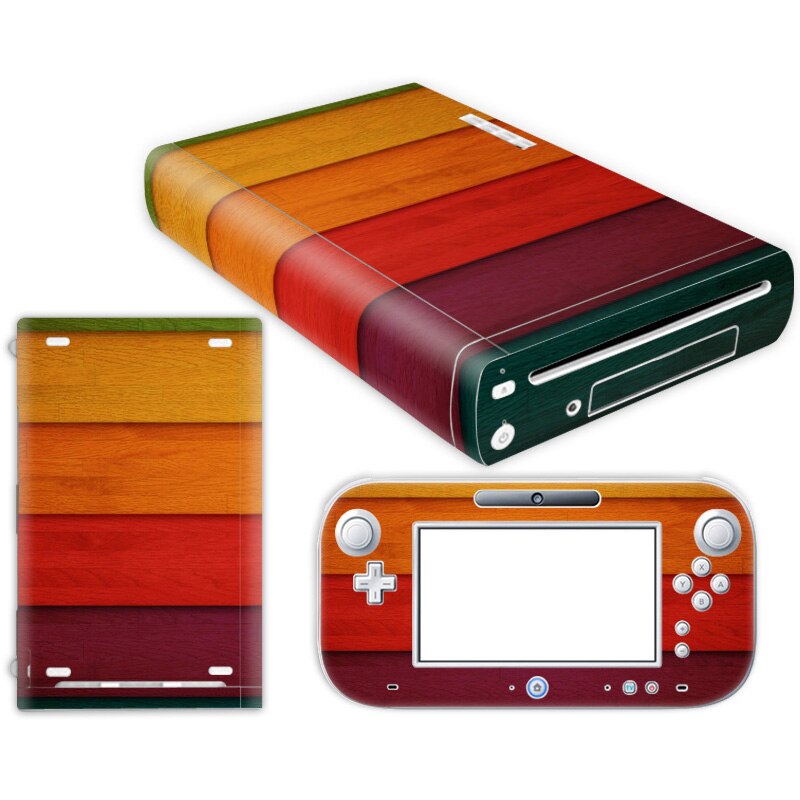 Pure and wood For W ii U Console Cover with Remotes Controller Skins For Nintend w ii u sticker for w ii u skin: TN-WiiU-0249