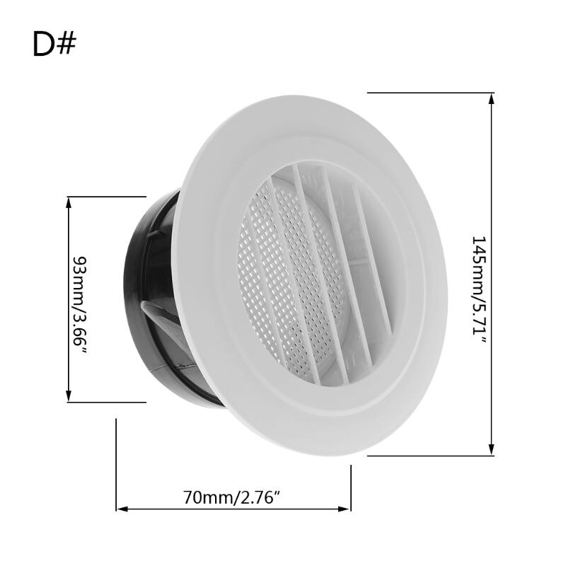 Air Vent Extract Valve Grille Round Diffuser Ducting Ventilation Cover 100mm D2TD