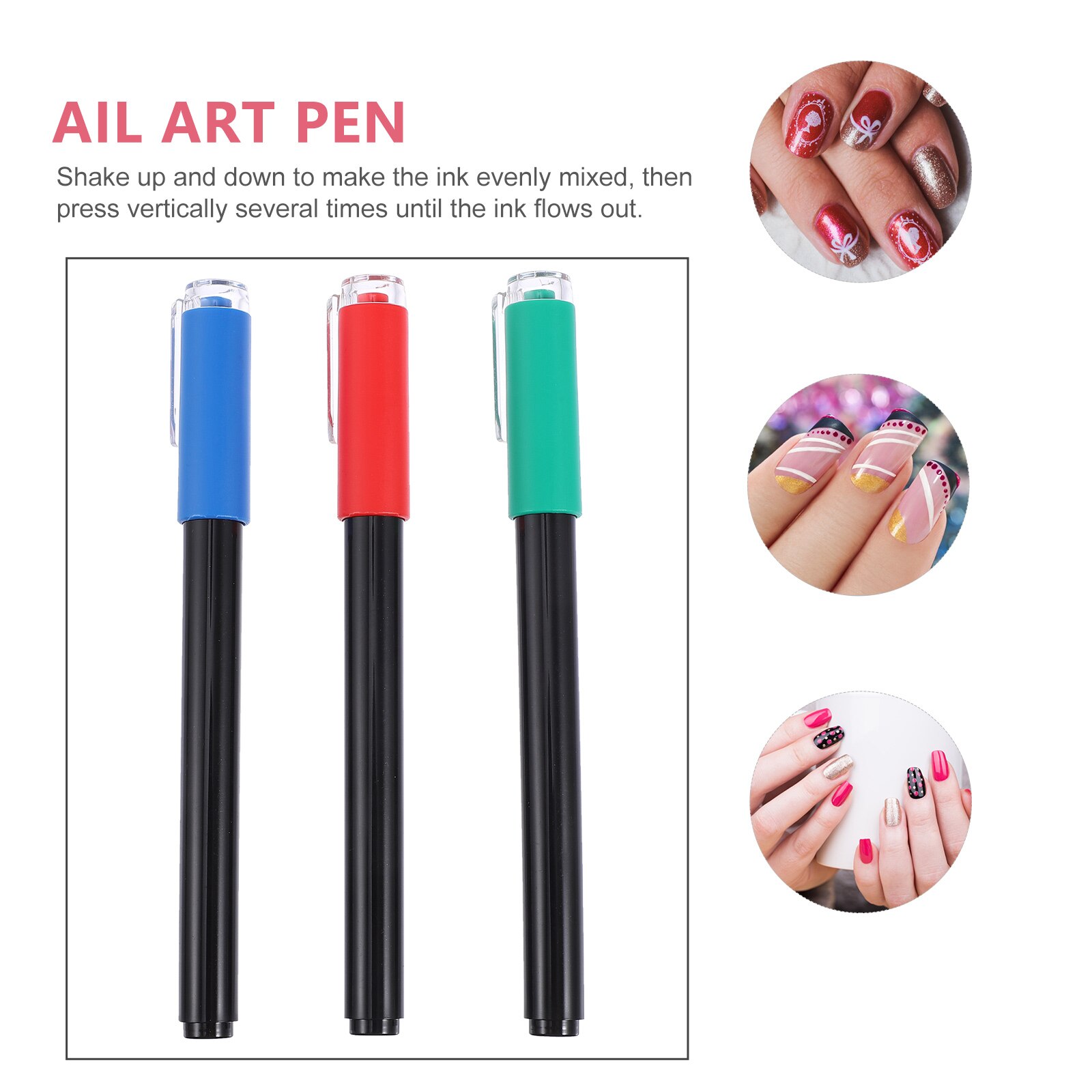 3pcs Nail Art Pen Paint Pens Nail Polish Pens Pens Nail Pens for Nail Art