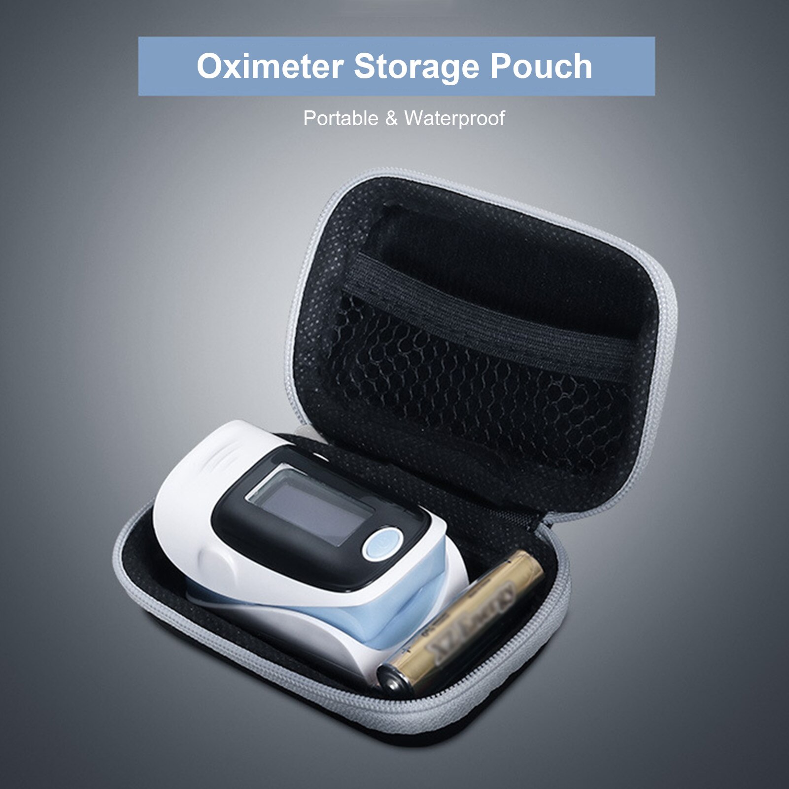 Portable Oximeter Protective Case Multipurpose Waterproof Zipper Storage Bag EVA Fingertip Pulse Oximeter Organizer Carry Pouch