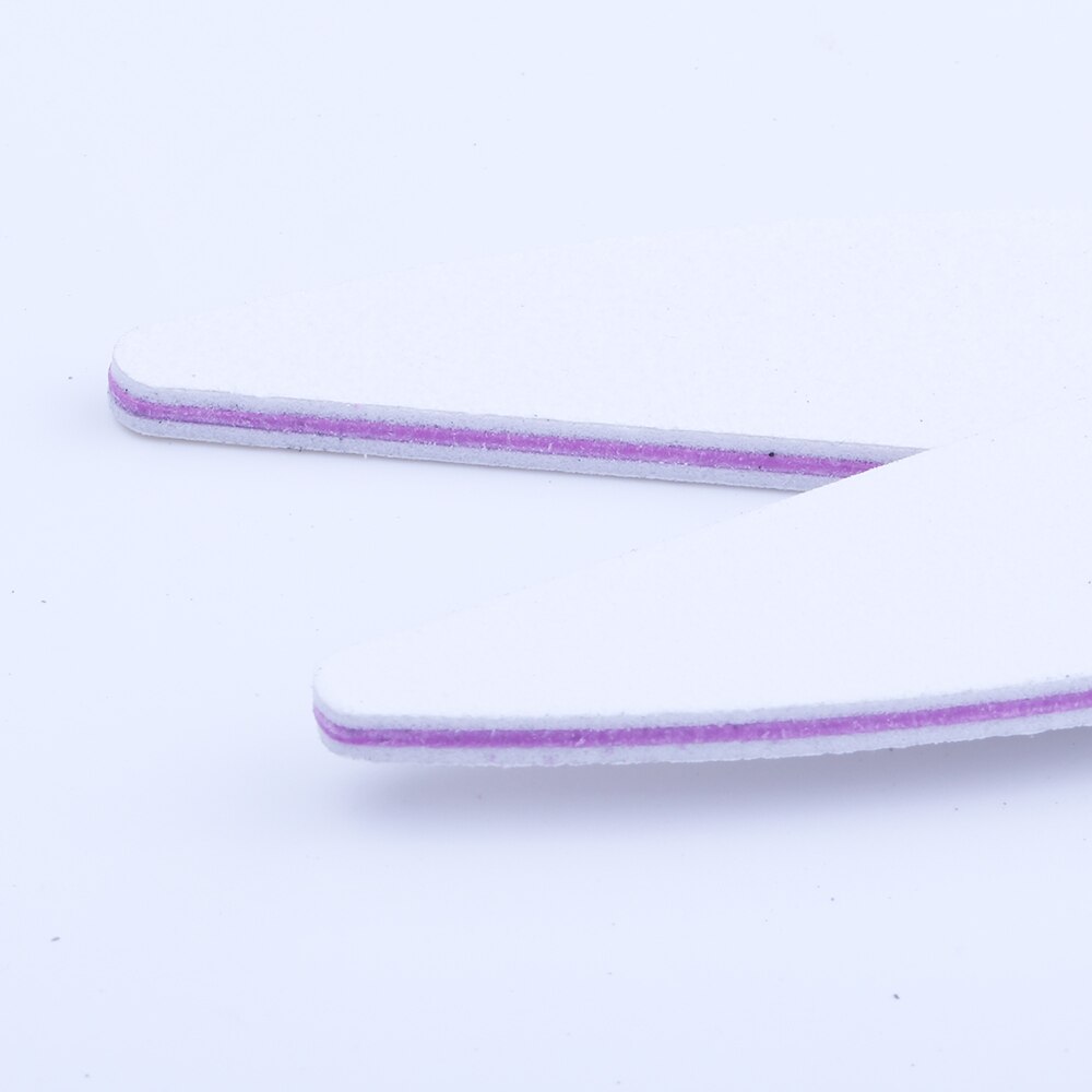 50 stk neglefil buffer blok hvid pileblad stil til nail art uv gel lak fil sandpapir manicure værktøjer fil