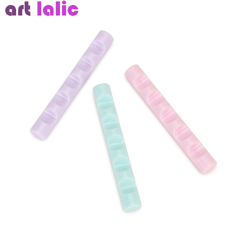 Nail art 5 gitter akryl pink stativ hylde maleri pensel pen holder holder stand display negle tips viser salon manicure værktøjer