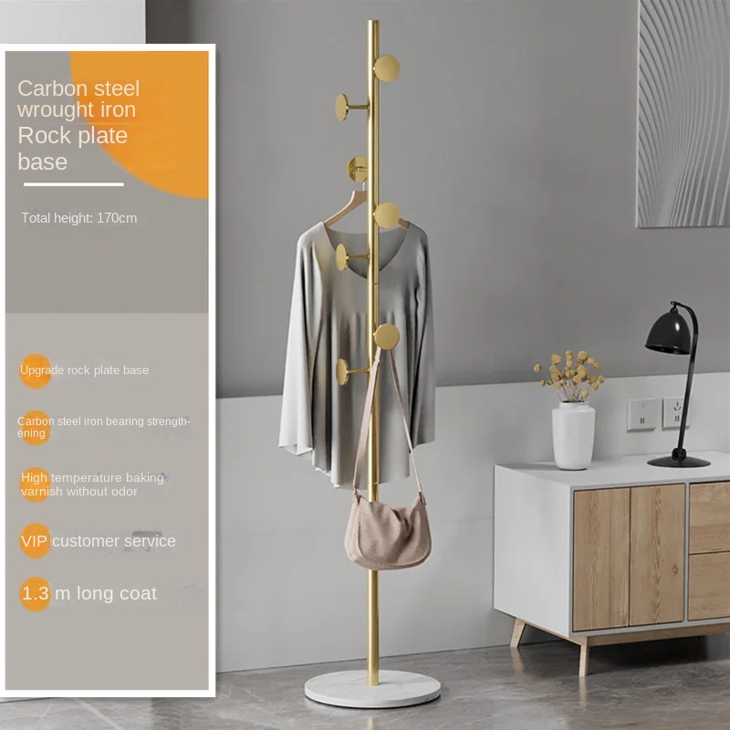 Luxe Kapstok Vloer Staande Kleerhanger 7 Haken Multifunctionele Opberghoed Organizer Handtassen Woonaccessoires Boom Hanger: YELLOW