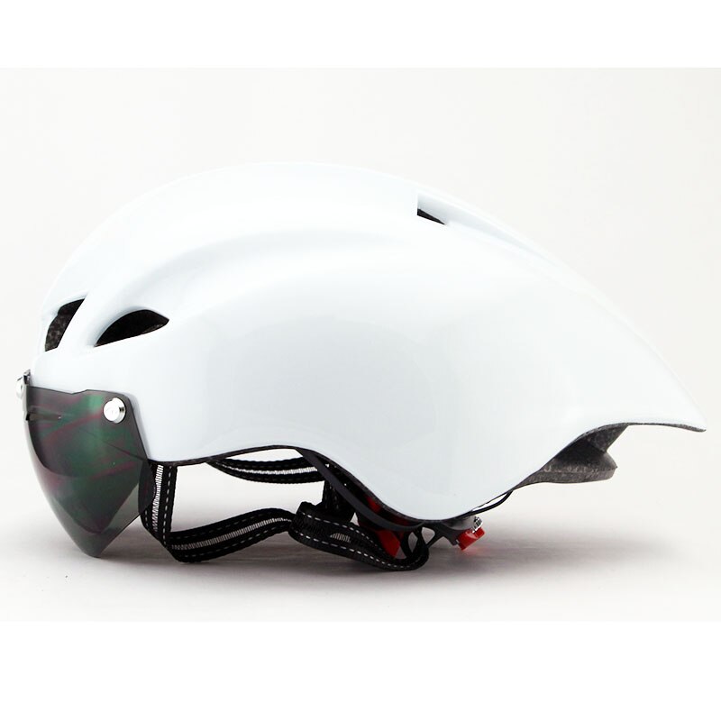 290g aero tt cykelhjelm beskyttelsesbriller cykling racercykel sportssikkerhed tt hjelm i skimmel cykel beskyttelseshjelm: Hvid sort