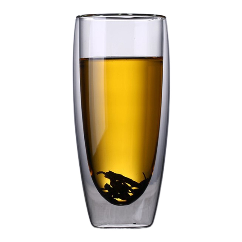 Taza Termo de vidrio resistente al calor de doble pared, taza de agua de té y café aislada, vasos transparentes para beber: 13AC1700228-D