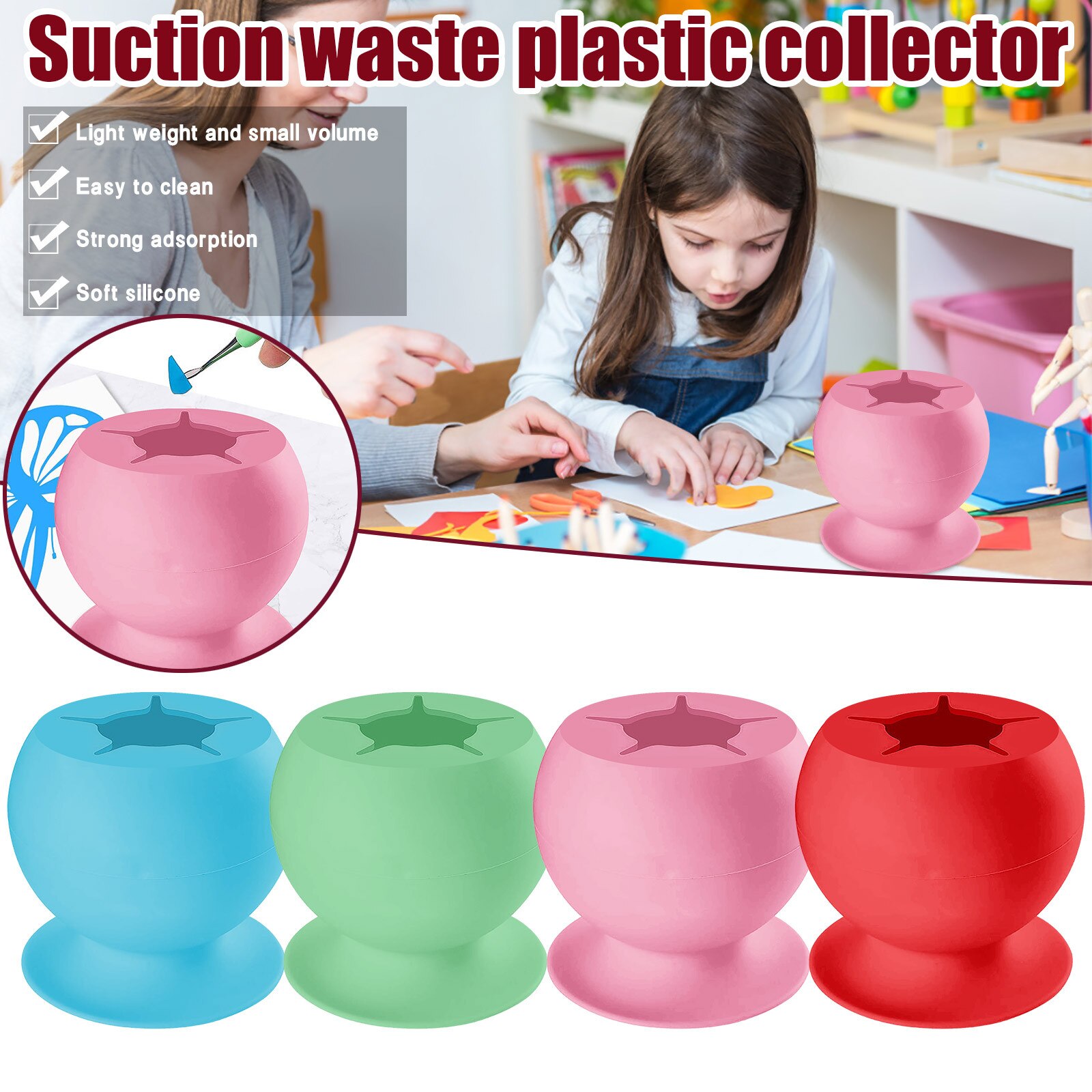 25# Weeding Waste Collector Craft Storage Vinyl Silicone Suction Cup Weeding Tools Kit DIY Handicraft Storage Box Decortion
