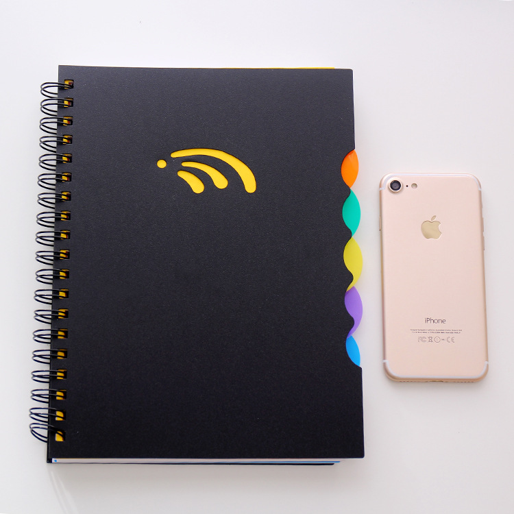 Cuaderno en espiral para oficina y escuela, libreta gruesa y aumentada, con divisor de índice de papel A6, A5, B5, A4, Bloc de notas para bocetos: B5 5Divider 17X25cm