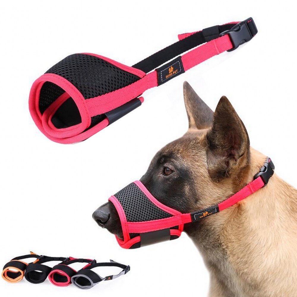 XS-XL Dog Muzzles Adjustable Nylon Breathable Dog Mouth Mask Anti Bark Bite Chew Small&amp;Large Dogs Muzzles Pet Training Supplies