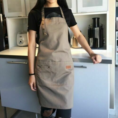 Denim Canvas Zakken Schort Butcher Ambachten Bakken Chefs Keuken Koken BBQ Vlakte 1pc waterdichte black wasbare Ambachten Bakken