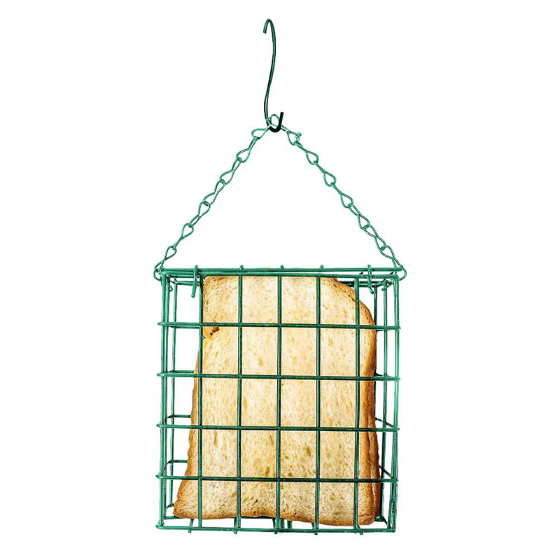 Bird Feeder Green Cube Cage Food Container Outdoor Wild Parrot Feeding Hanging Tree Portable Fruit Vegetable Park Garden: Default Title