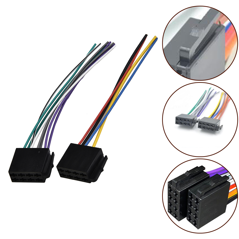 Adaptador de Cable ISO de Radio estéreo para coche, enchufe macho Universal ABS a conector hembra, arnés de cableado, accesorios para automóviles