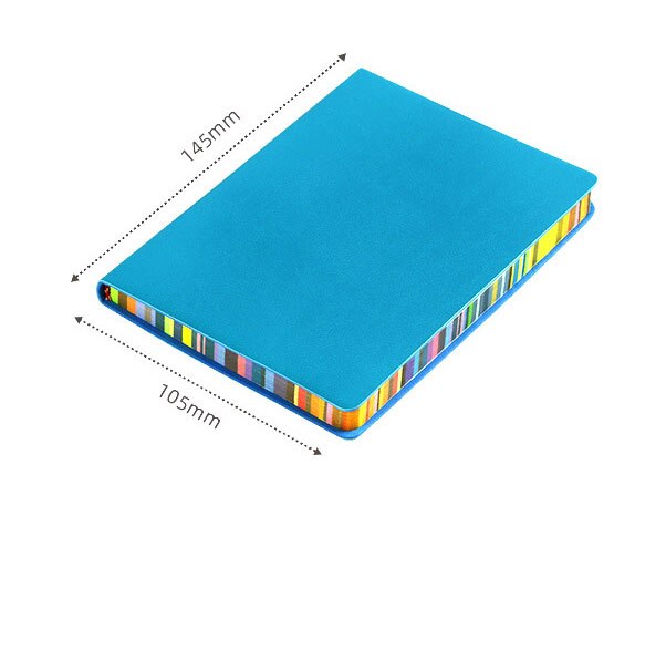 A5/A6 Soft Surface Cute Notebook 100 And Simple Notes With Rainbow Edges Thick Leather Diary Office Stationery: A6-5