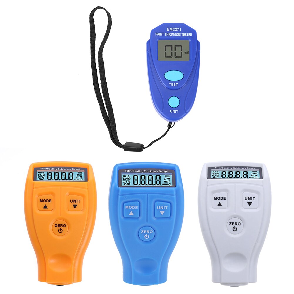 GM200/EM2271 Thickness Gauge Coating Painting Tester Ultrasonic Ferrous Metal Lacquer Film Hickness Measuring Paint Gauge Tool