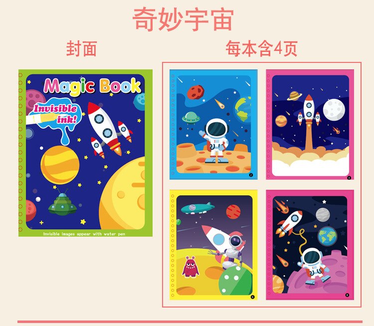 Fai da te di Acqua Magica Libro Incredibile Universo Spazio Colorazione Tavolo Da Disegno Pittura di Doodle & Magic Pen Giocattoli per I Bambini di Natale Del Bambino regalo: QMYZ-08