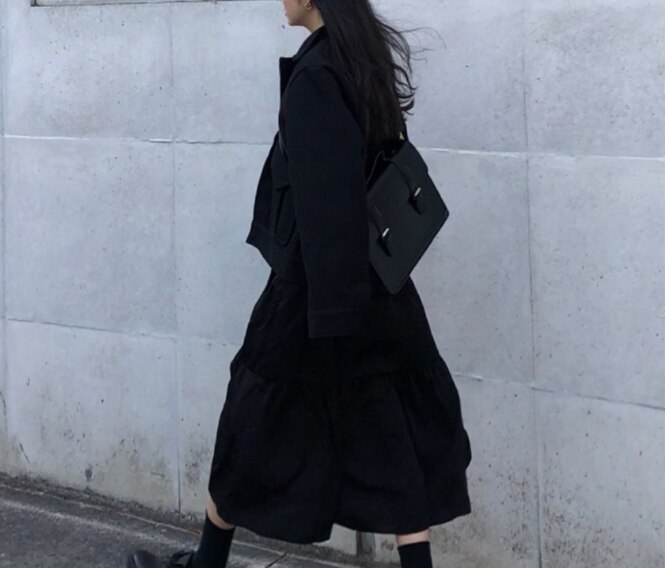 Sac à bandoulière vintage simple noir pour femmes, grand sac tendance pour filles 2565dd