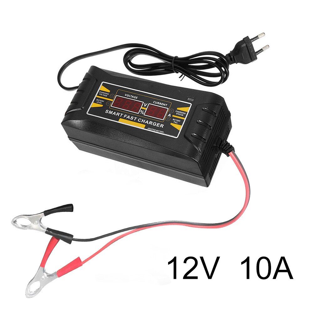 Car Charger Car Battery Charger 12V 6A 10A Car Moto Full Automatic Smart Power Charging Digital LCD Display EU US Plug: EU Plug 10A