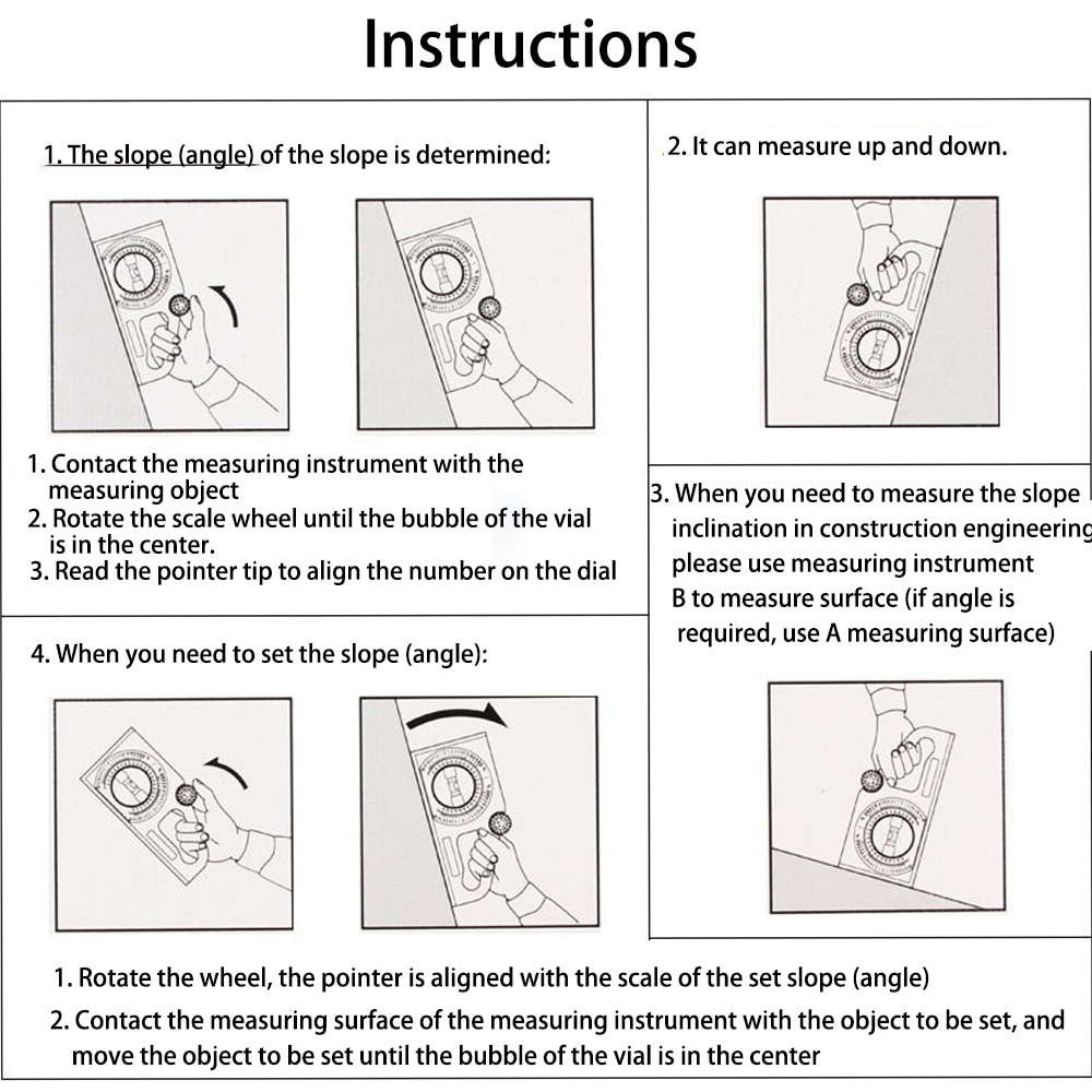 High Precision Slope Scale Inclinometer Multi Function Measuring Instrument Bevel Protractor Angle Feet Slope Meter Protractor