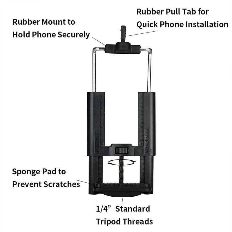 Cell Phone Tripod Adapter Mount Holder Clamp for Xiaomi iPhone X 8 7 6s Plus SE Huawei Samsung S9 S8 Adjustable Smartphone Clip