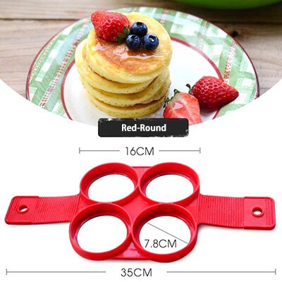 1Pcs Silicone Non Stick Fantastische Ei Pannenkoek Maker Ring Keuken Bakken Omelet Mallen Flip Fornuis Ei Ring Mold: 03