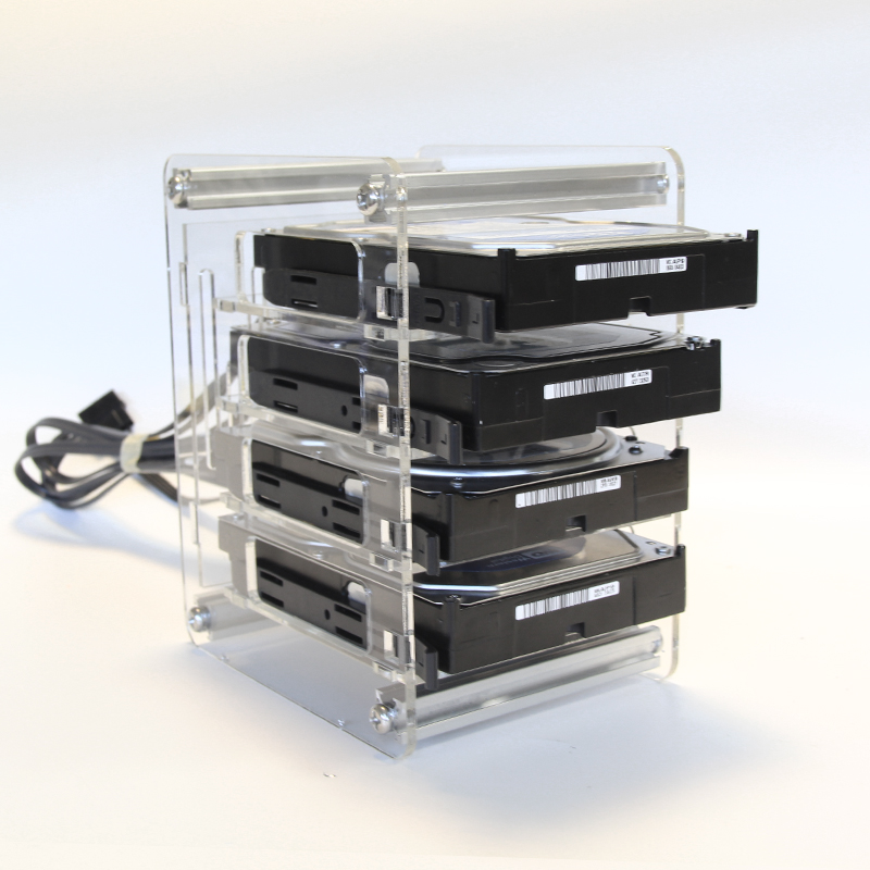 4x 3.5" SATA SAS HDD Cage Tray Rack Bracket transparent hard disk extraction rack with hard disk backplane DIY NAS