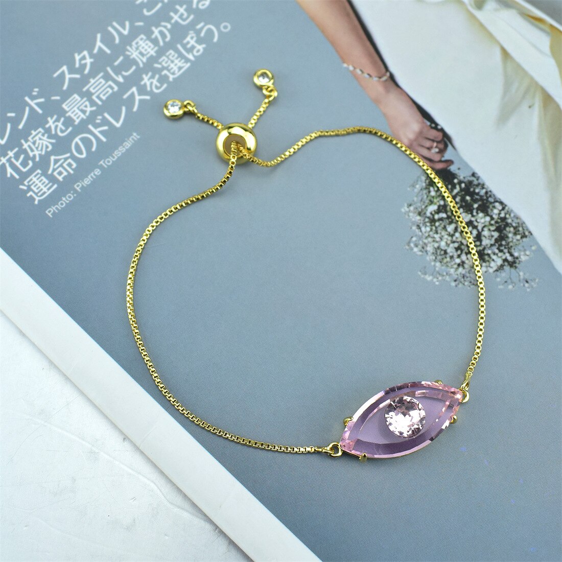 Turkije Evil Eye Armband Dames Crystal Zirkoon Eenvoudige Temperament Sieraden: 8