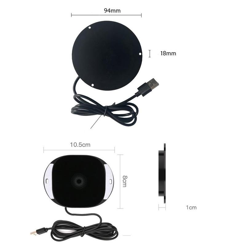 20mm Wireless Charger - Invisible Desktop Mount - Hidden Furniture Charger for iPhone Samsung