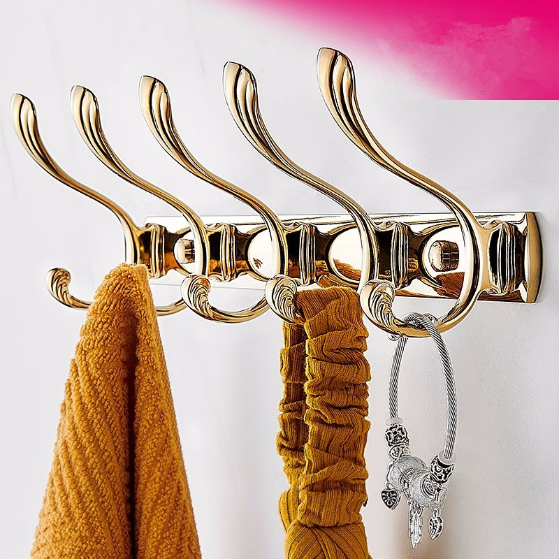 Rose Gouden Handdoek Haak Messing Muur Mount Gouden Handdoek Hanger, Messing Constructie, Badkamer Hardware, Keuken Haak Badkamer Accessoires