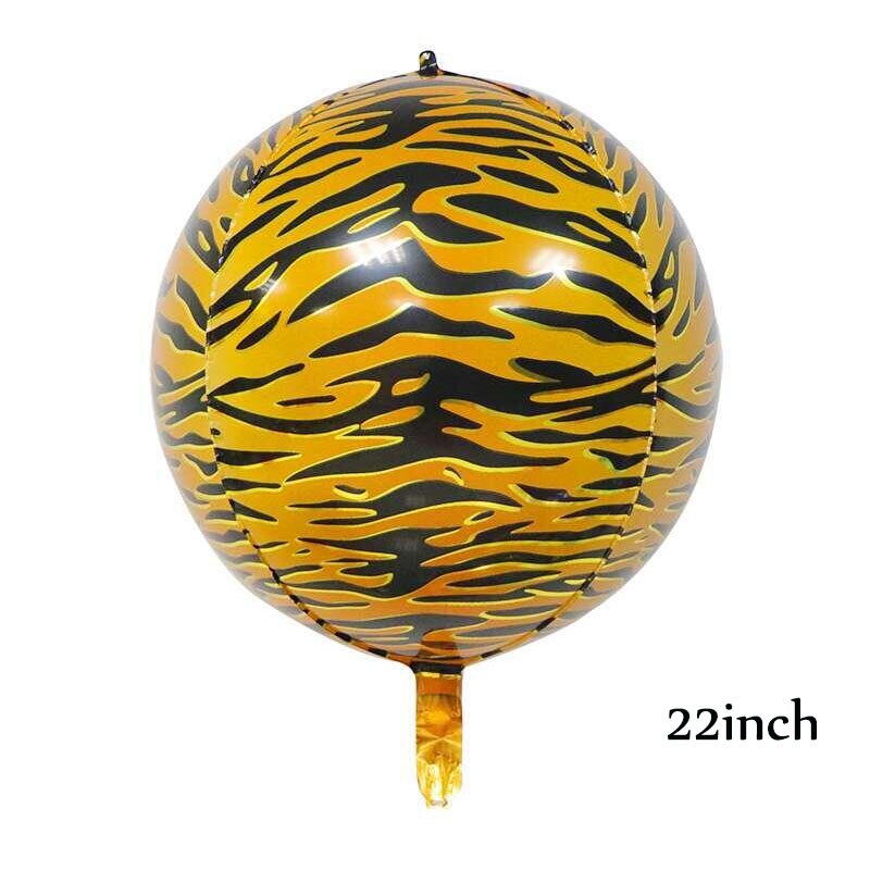 1pc 4d runde dyr folie ballon 22 tommer tiger zebra leopard giraf print ballon baby shower fest dekoration luft globos: 3