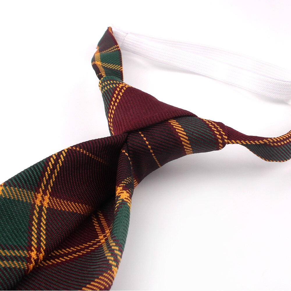 Nowa guma krawaty dorywczo krawat w kratkę dla chłopców dziewcząt krawaty prosty cienki krawat Gravatas leniwy osoba student krawat szyi nosić