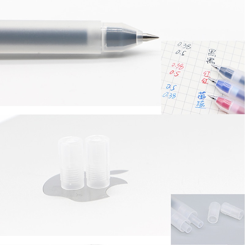 Juego de 3 bolígrafos de Gel MUJI, bolígrafos de Color negro/azul/rojo, bolígrafos de 0,38mm y 0,5mm, bolígrafos Kawaii, suministros para oficina y escuela, lápices, bolígrafo de tinta de Gel exfoliante