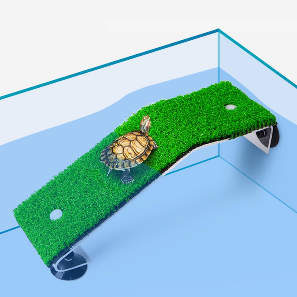 Schildpad Koesteren Platform Kunstmatige Klimmen Ladder TL-40 Schildpad Klimmen Platform Aquarium Aquarium Simulatie Gazon Decor