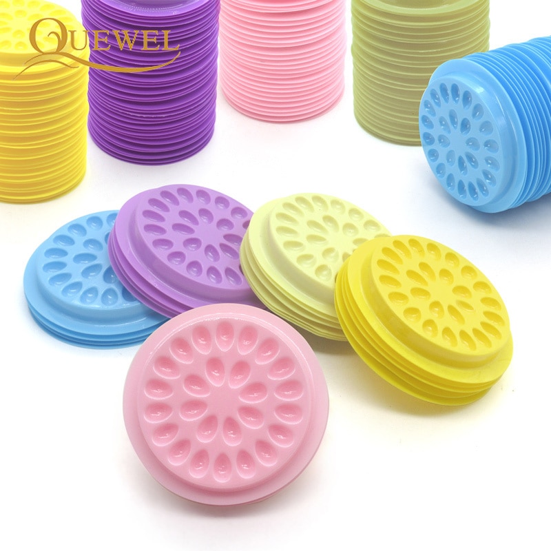 Quewel Glue Gasket False Eyelashes Extension Glue Holder Color Pallet Repeated Convenient Stand Avoid Dryness Makeup Tool