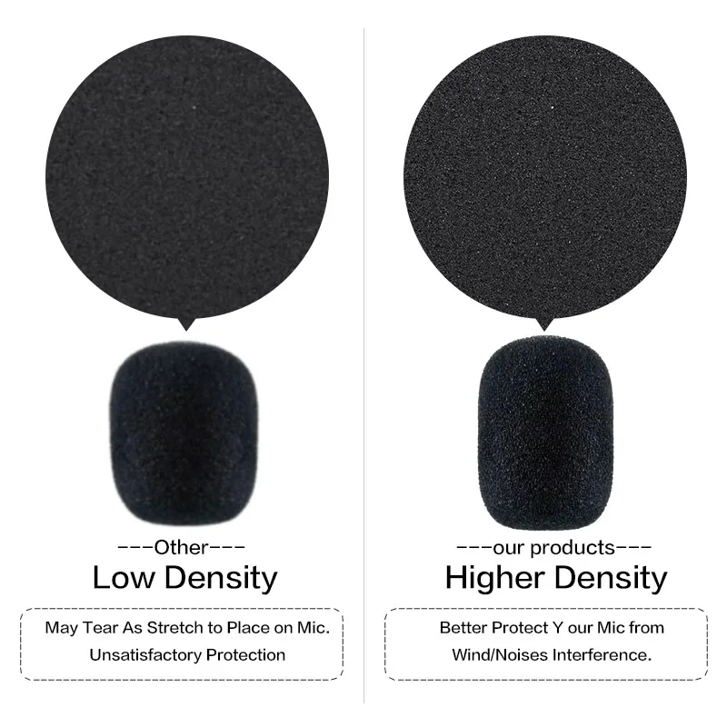5-100PCS Microphone Replacement Foam Microphone Windscreen Headset Cover Telephone Headset Mic Cover Windshied Headset Foam