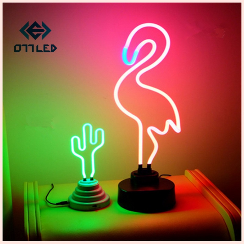 Neon Neon Sign Decoratie Led Nachtlampje Cloud Rainbow Flamingo Vorm Kleurrijke Bureaulamp Voor Indoor Bruiloft Verlichting