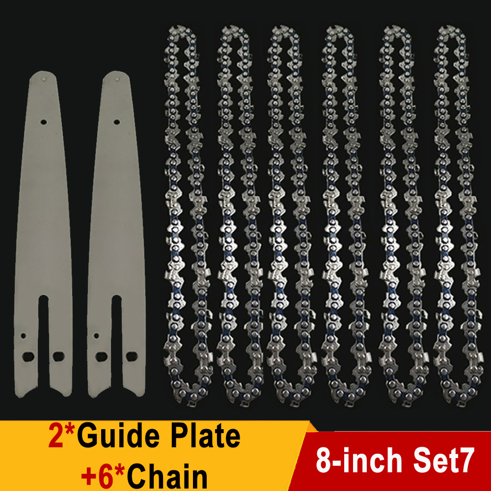 8 Inch Chainsaw Chain for Wood Cutting Cordless Chain Saw Bar Mini Electric Rechargeable Saw Blade Logging Saw Chain Accessories: Teal