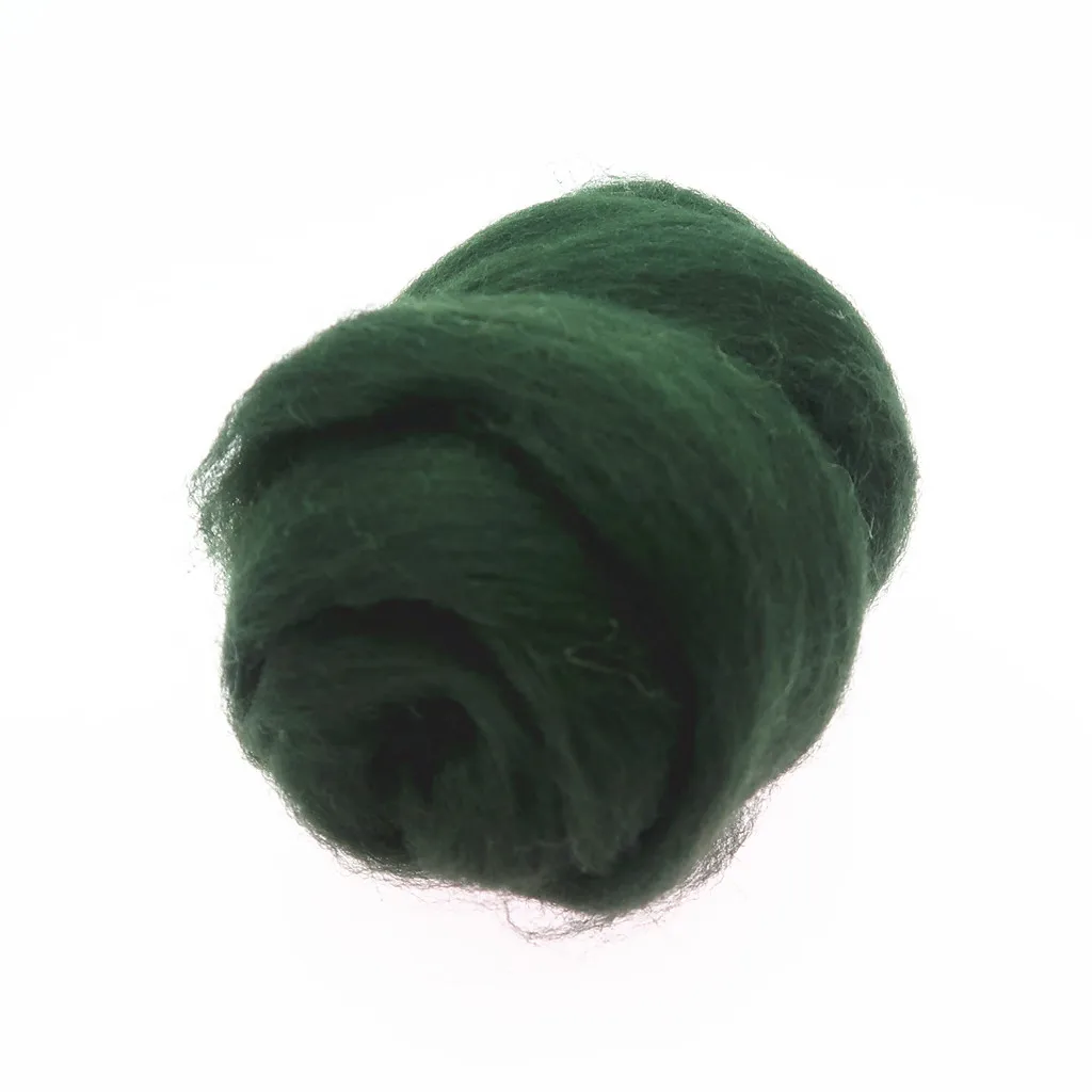 66S Green Color Series Wool Fibre for Needle Felting Wet Felting Wool Felting Handmade Spinning DIY Craft Materials