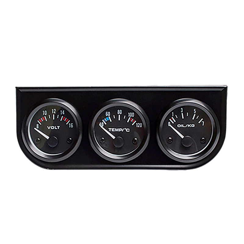 Universal Car Triple Gauge Kit Water Temp Volts Oil Pressure Gauge 52mm Instrument