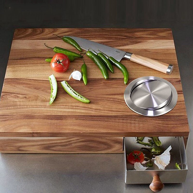 Tapa abatible empotrada de acero inoxidable con equilibrio incorporado, tapa abatible, cubo de basura, cubo de basura, tapa abatible para encimera de cocina, Cenicero