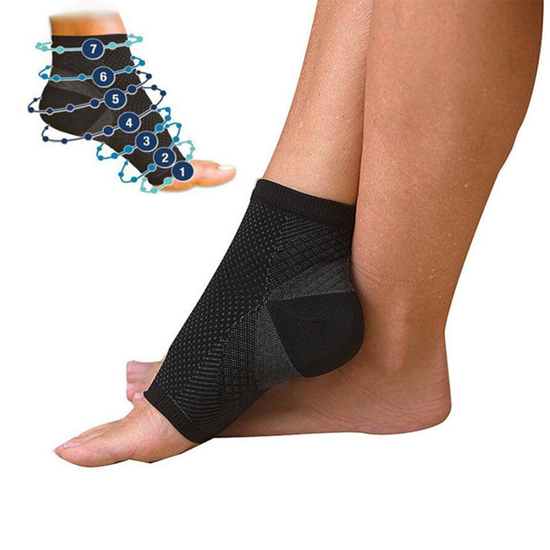 Anti Vermoeidheid Sport Enkel Ondersteuning Yoga Druk Sokken Pijnbestrijding Voet Mouw Stretch Compressie Breatheable Zwart Brace Sokken