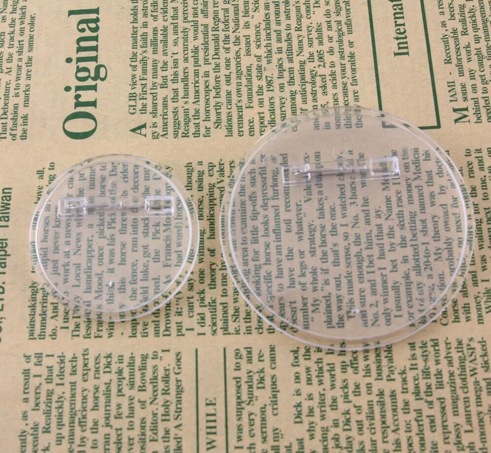 100 piece Transparent blank 65*65mm round acrylic fridge magnet photo frame