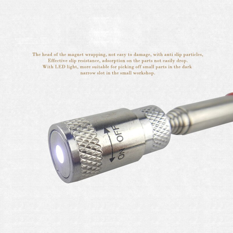 Mini Imanes de neodimio, palo de recogida LED, herramientas magnéticas telescópicas para recoger tuercas, pernos DIN889
