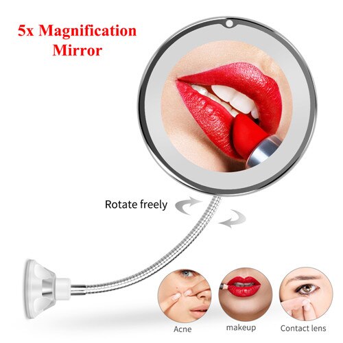 Makeup Vanity Mirror with 10X Lights LED Magnifying Mirror Cosmetic Mirrors Light Magnification LED Make Up Mirrors Grossissant: 5X Style2