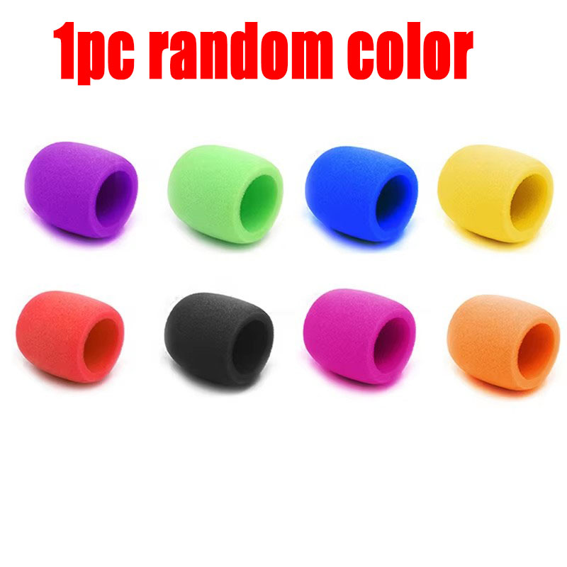 1-20 pçs microfone de chuva espuma engrossar capa de microfone esponja estúdio profissional pára-brisas protetor grill escudo macio microphon cap: Preto