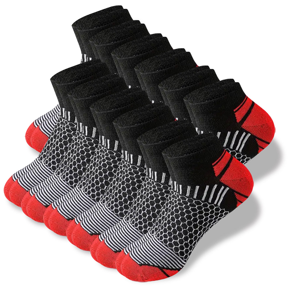 6/12 par fargerike herresokker med lavt badekar, komfortable høstsokker, klassiske svarte forretningssokker, høye, korte herresokker: Mørke blå