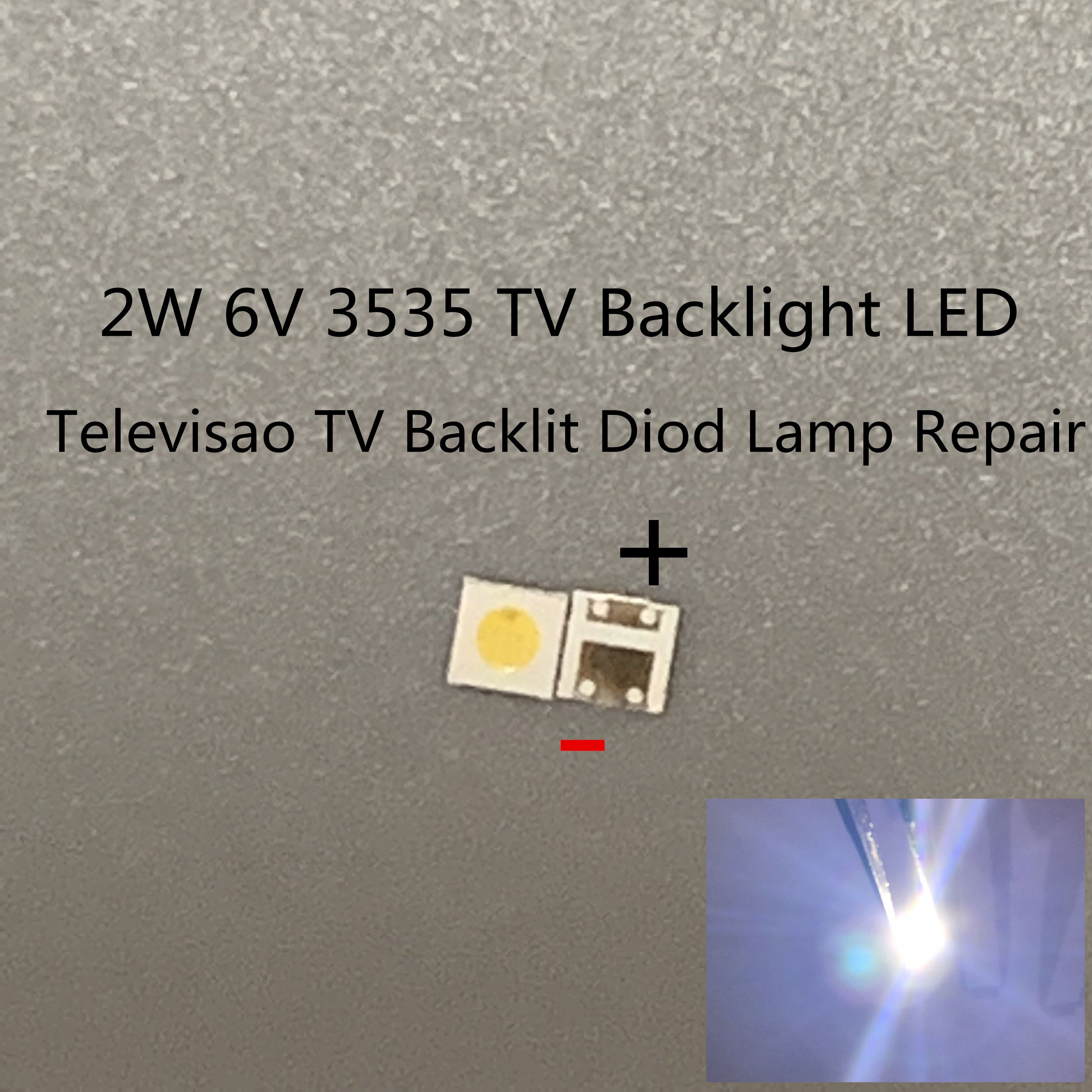 100pcs 2W 6V 3535 TV Backlight LED SMD Diodes Cool White LCD TV Backlight Televisao TV Backlit Diod Lamp Repair Application: 6V