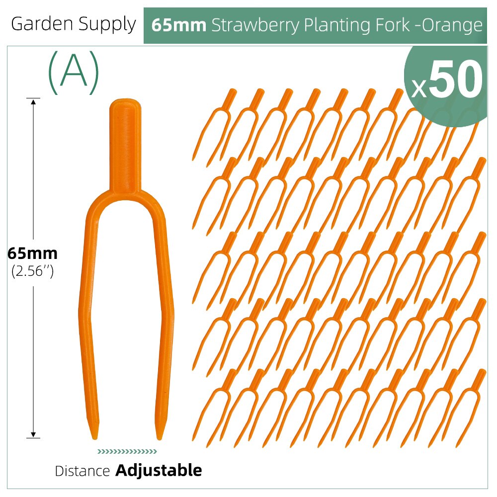 50PCS Plant Stem Stolon Fixator 55MM 65MM Garden Strawberry Planting Fork Watermelon Fastening Fixture Clamp Clip Plant Support: Beige