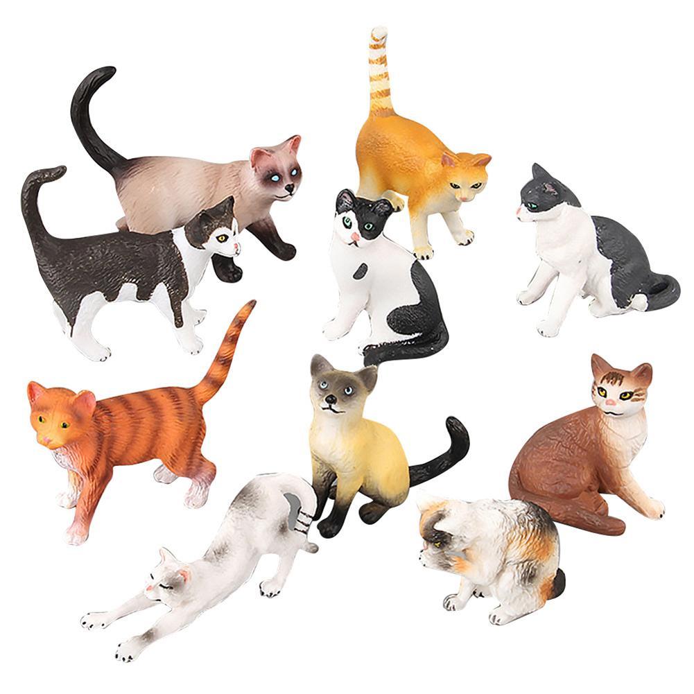 Simulation Mini Pet Model Cats Kitty Figure Model Statue Home Ornaments Kids Action Figure Decoration Toy