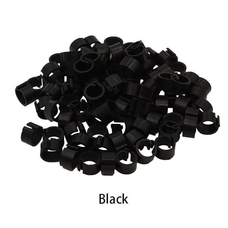 200Stck VöGel Taube Füße Ringe 10 Farben Kunststoff Clip Ring Taube Taube Wachtel Fuß Ringe Haustier Vogel KüKen Identifizierung ringe: Schwarz
