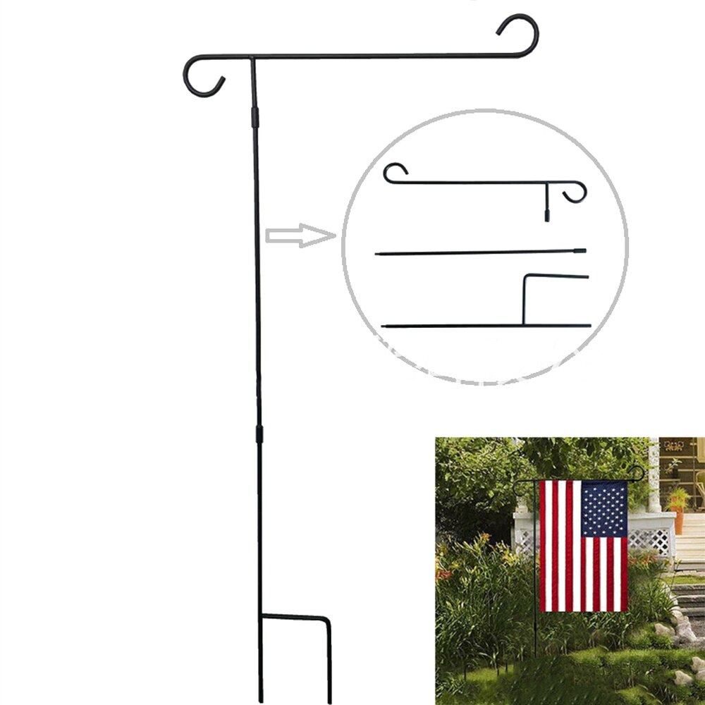 Asta de bandera de hierro duradera, soporte de carteles, soporte para banderas, para jardín, 1 unidad